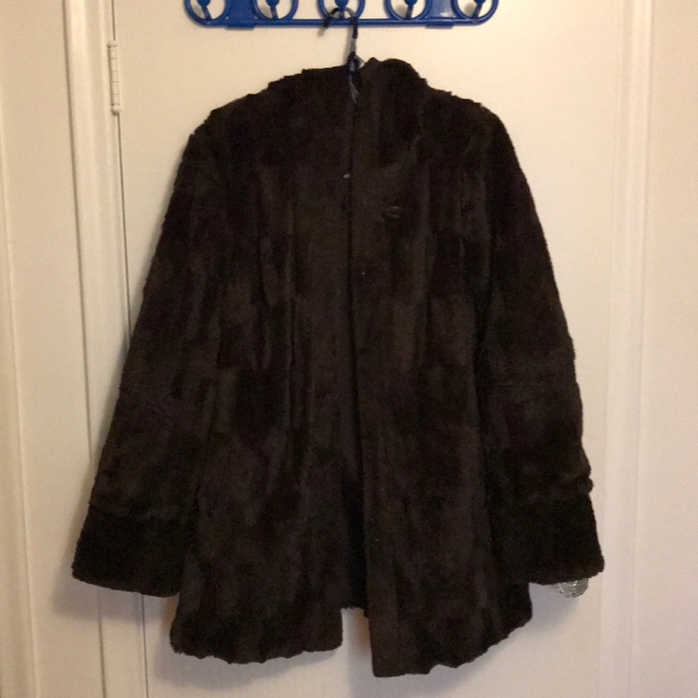 Brown faux fur jacket